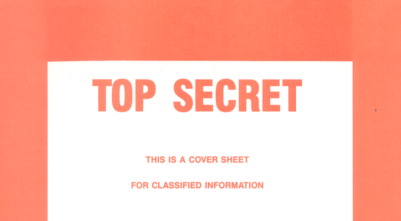 La copertina in cui vengono conservati i fascicoli di documenti classificati “top secret”