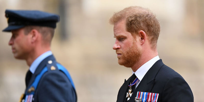 Il principe William, primogenito, e il principe Harry, secondogenito (Justin Setterfield/Getty Images)