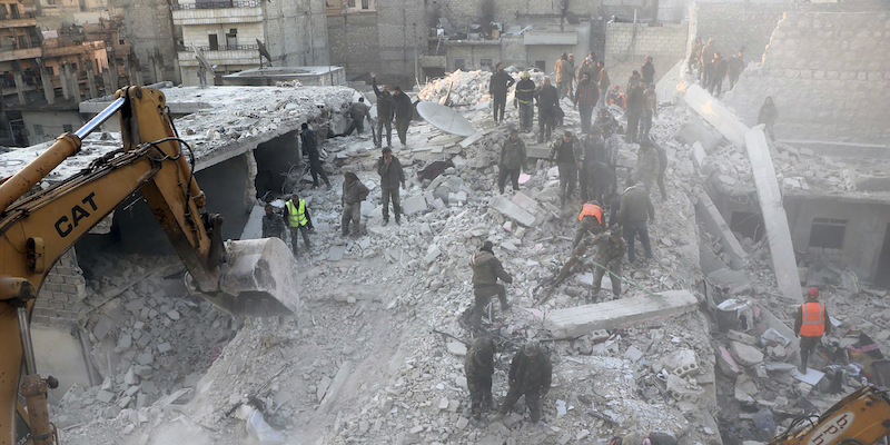 Aleppo Siria edificio crollato