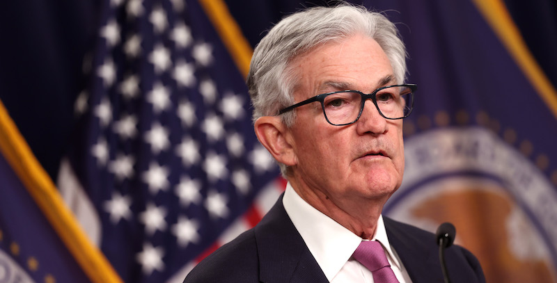 Jerome Powell, presidente della Federal Reserve (Kevin Dietsch/Getty Images)