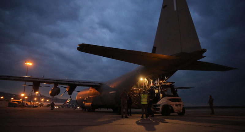 L'arrivo a Beirut degli aiuti italiani per la Siria
(ANSA/FARNESINA)