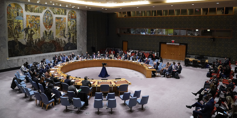 Una riunione del Consiglio di Sicurezza dell'ONU (AP Photo/John Minchillo)