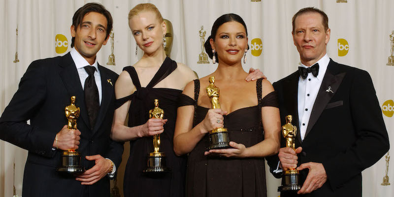 Adrien Brody, Nicole Kidman, Catherine Zeta-Jones e Chris Cooper – Oscar del 2003 
(Frank Micelotta/Getty Images)