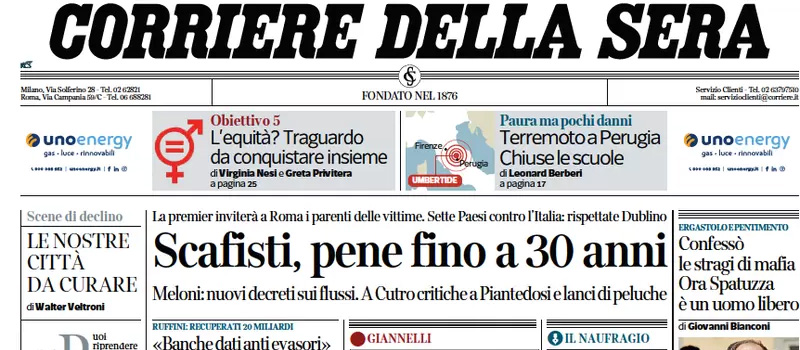 Le prime pagine di venerdì 10 marzo 2023