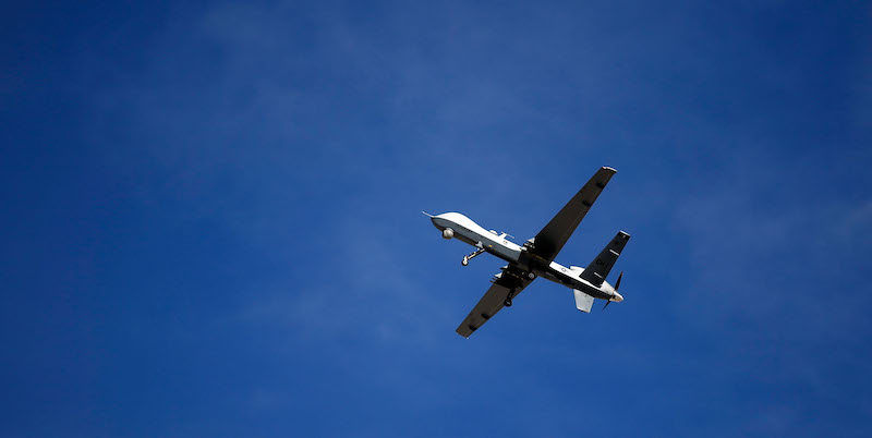 Un drone statunitense MQ-9 Reaper in una foto del 2015 (Isaac Brekken/Getty Images)