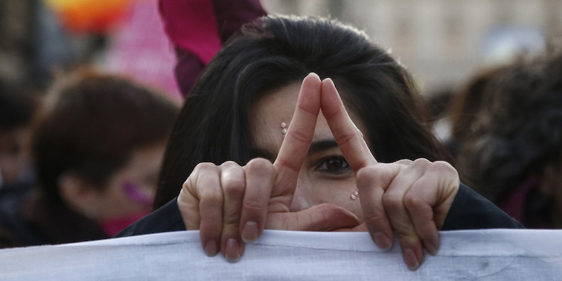 Manifestazione femminista a Roma, 8 marzo 2022 (Cecilia Fabiano/ LaPresse)