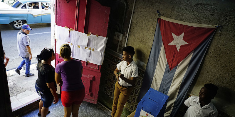 Un seggio elettorale all'Avana nelle municipali del 2017 (AP Photo/Ramon Espinosa)