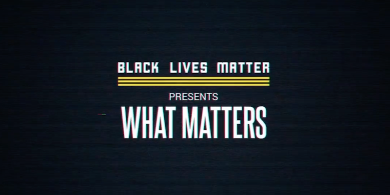 Il logo di Black Lives Matter nei titoli di testa di un video pubblicato sulla pagina Instagram della Black Lives Matter Global Network Foundation