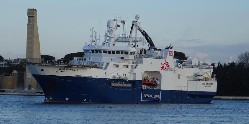 La nave Geo Barents dell'ONG Medici senza frontiere (ANSA/ MAX FRIGIONE)