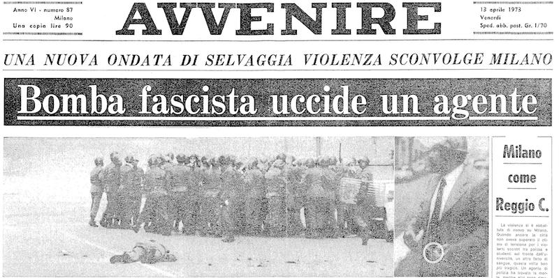 Il quotidiano Avvenire del 13 aprile 1973