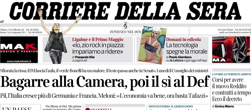 Le prime pagine di sabato 29 aprile 2023