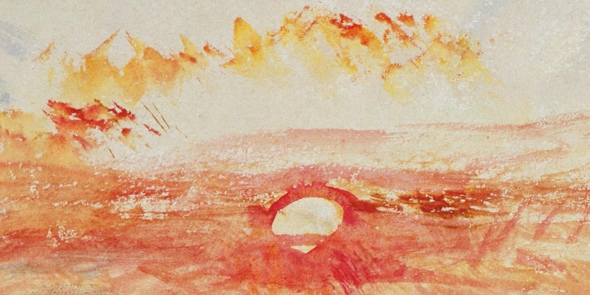 Parte della copertina di "Il passeggero" di Cormac McCarthy nell'edizione Einaudi: è un dettaglio di un acquerello di William Turner del 1845 circa che mostra un tramonto sul mare