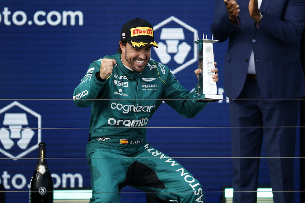 Fernando Alonso podium Miami 2023