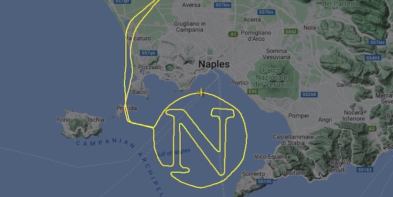 La traiettoria sul sito Flightradar24