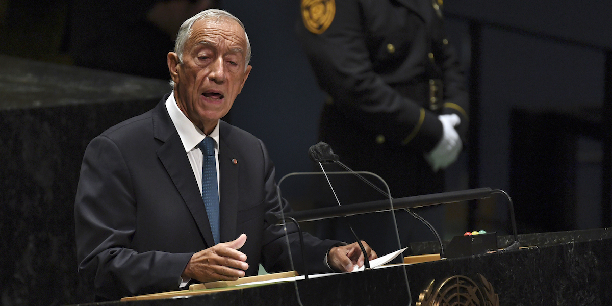 Il presidente portoghese Marcelo Rebelo de Sousa (POOL/AFP/TIMOTHY A. CLARY via AP)