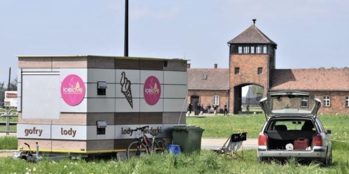 Is it appropriate to sell ice cream directly outside Auschwitz?