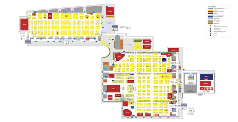 La planimetria del Salone del Libro di Torino 2023