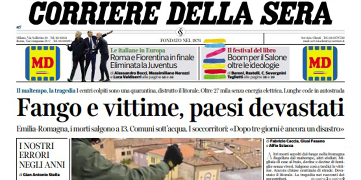 Le prime pagine di venerdì 19 maggio 2023