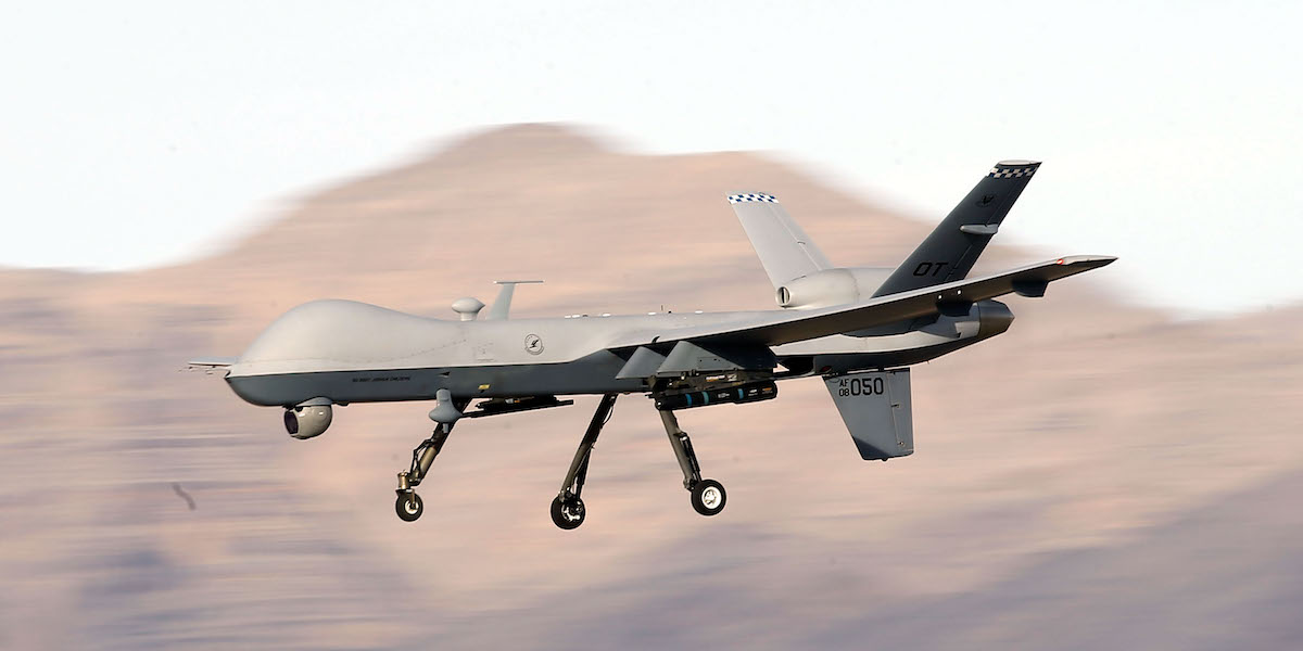 Un drone statunitense MQ-9 (Isaac Brekken/Getty Images)
