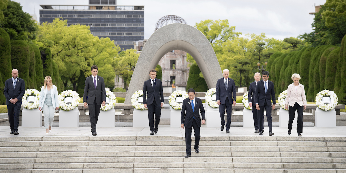 I leader del G7 a Hiroshima (Stefan Rousseau/Pool Photo via AP)