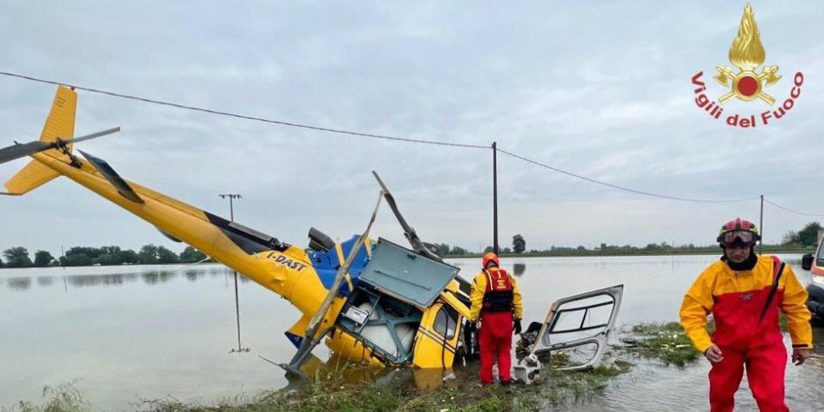 Un elicottero è precipitato a Lugo, in provincia di Ravenna: ci sono quattro feriti