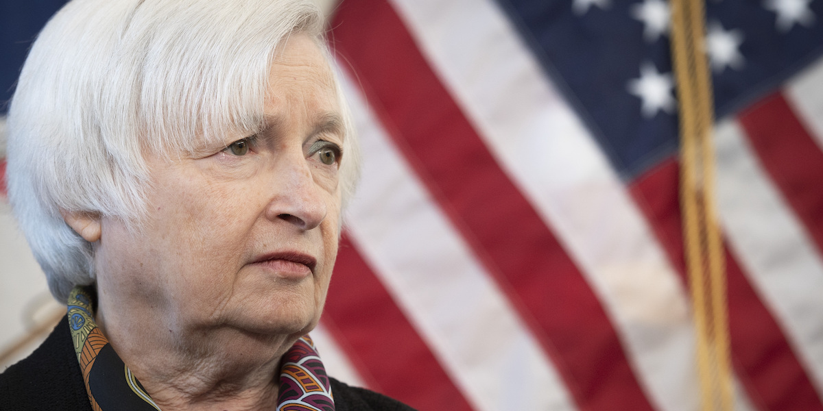La segretaria del Tesoro statunitense Janet Yellen (AP Photo/Cliff Owen, LaPresse)