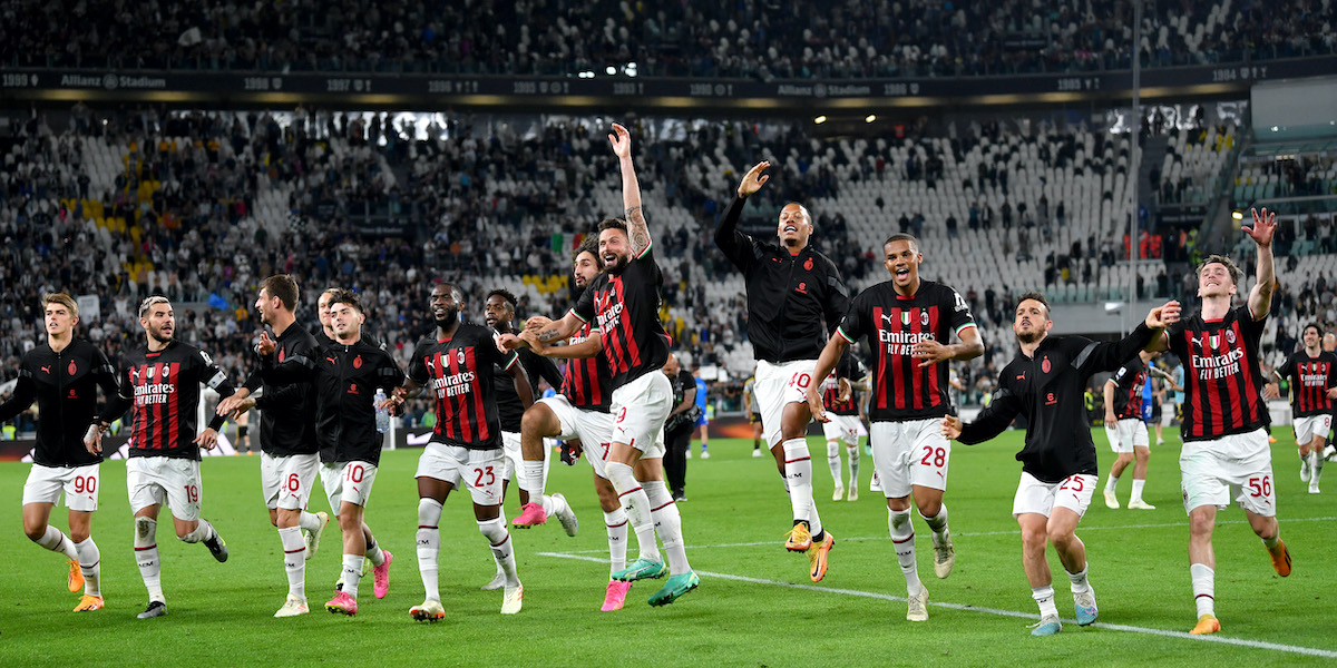 Il Milan festeggia la vittoria a Torino (Valerio Pennicino/Getty Images)