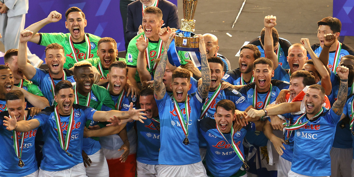 La premiazione del Napoli per la vittoria dello Scudetto