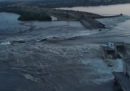 La diga distrutta nel sud dell’Ucraina