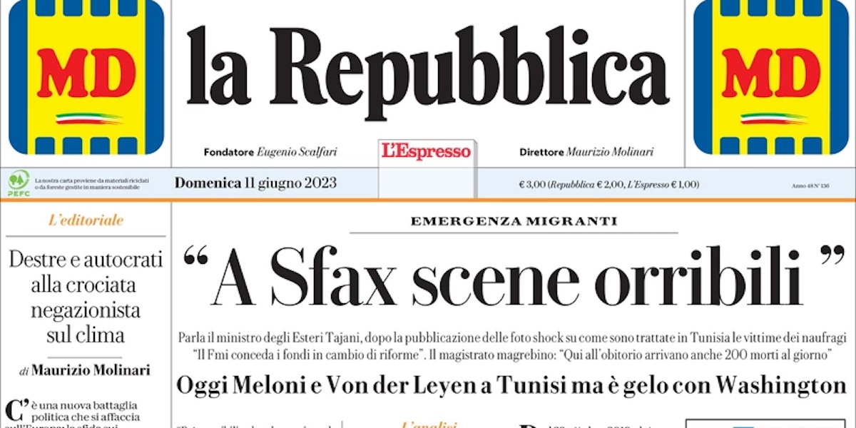 Le prime pagine di domenica 11 giugno 2023