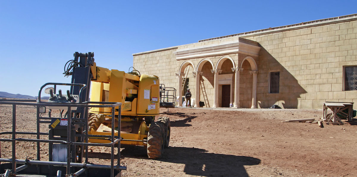 Un set a Ouarzazate, in Marocco, nel 2015 (AP Photo/ Paul Schemm)