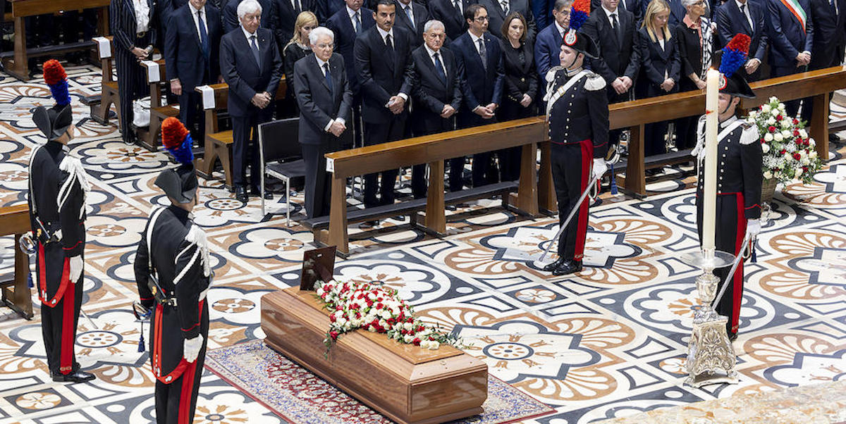 Un momento del funerale di Silvio Berlusconi
(ANSA/QUIRINALE PRESS OFFICE/PAOLO GIANDOTTI)