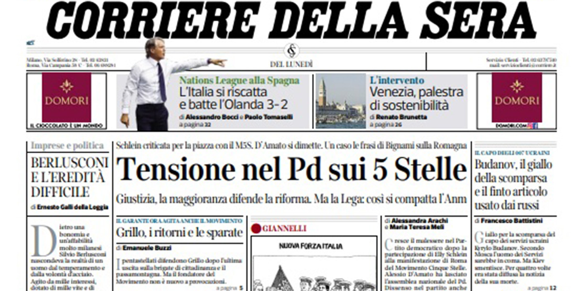 Le prime pagine di lunedì 19 giugno 2023
