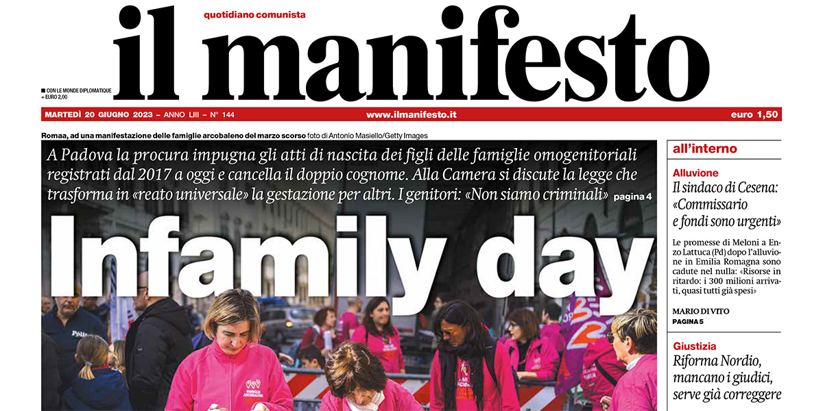 Le prime pagine di martedì 20 giugno 2023