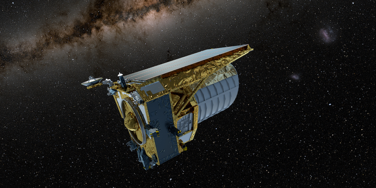 Il telescopio spaziale Euclid in un'elaborazione grafica (ESA)