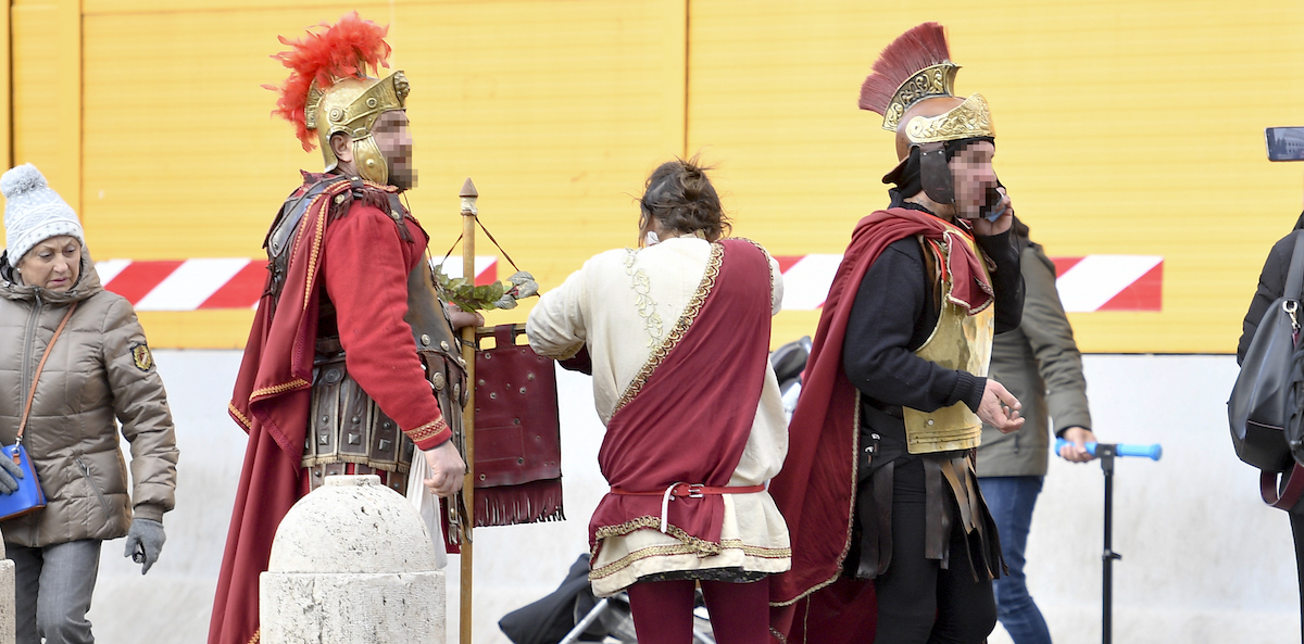 Centurioni al Colosseo, 4 gennaio 2019, Roma (Fabrizio Corradetti/LaPresse)