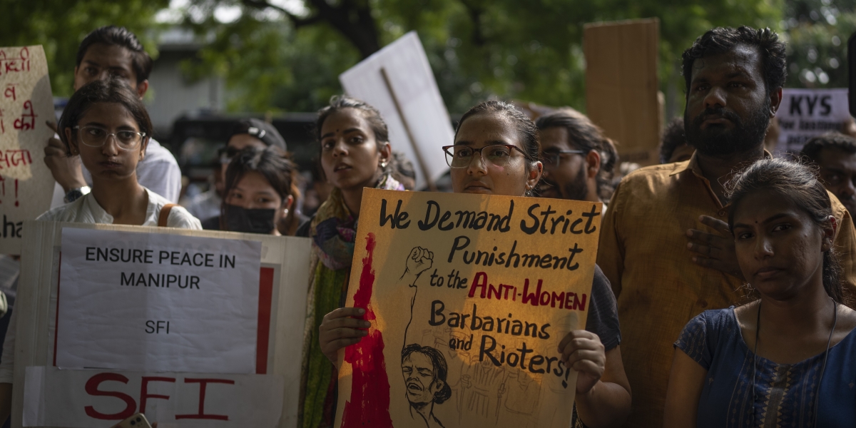 Una manifestazione nella capitale indiana Nuova Delhi (AP Photo/Altaf Qadri)