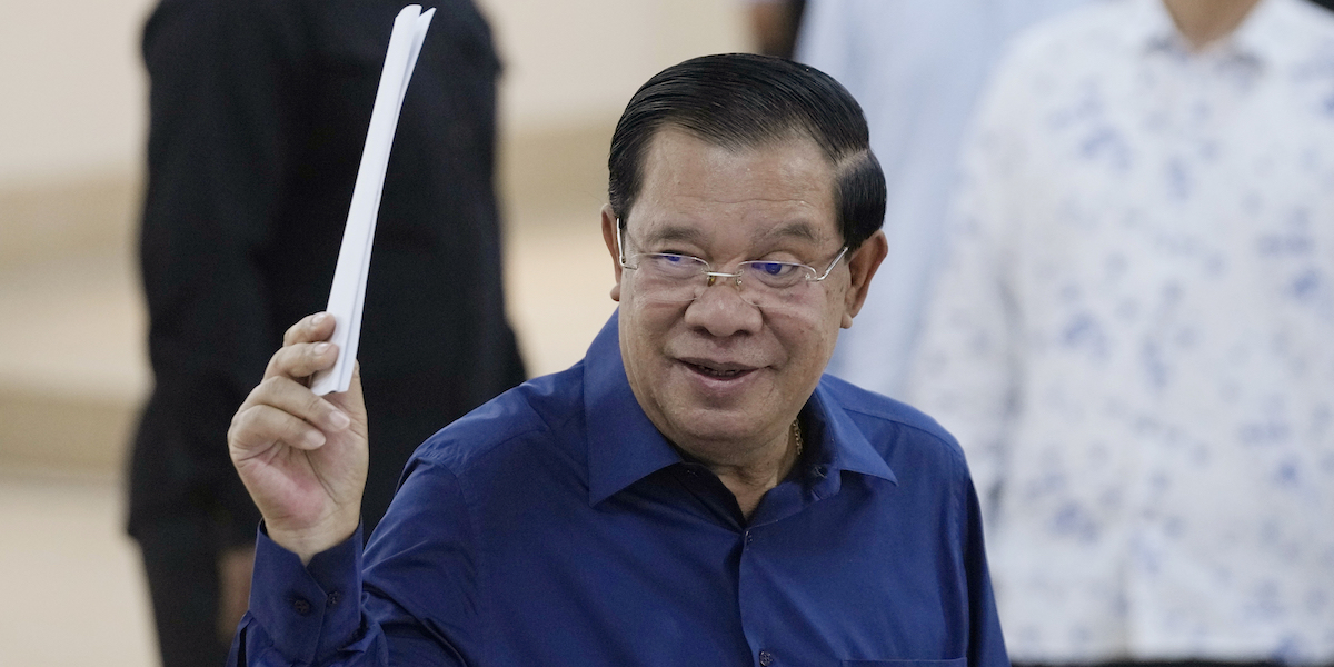 Il primo ministro della Cambogia Hun Sen (AP Photo/Heng Sinith, File)