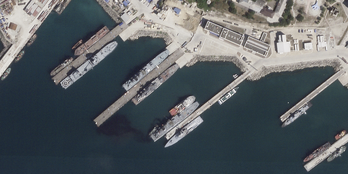 Il porto russo di Novorossiysk (Planet Labs PBC via AP)