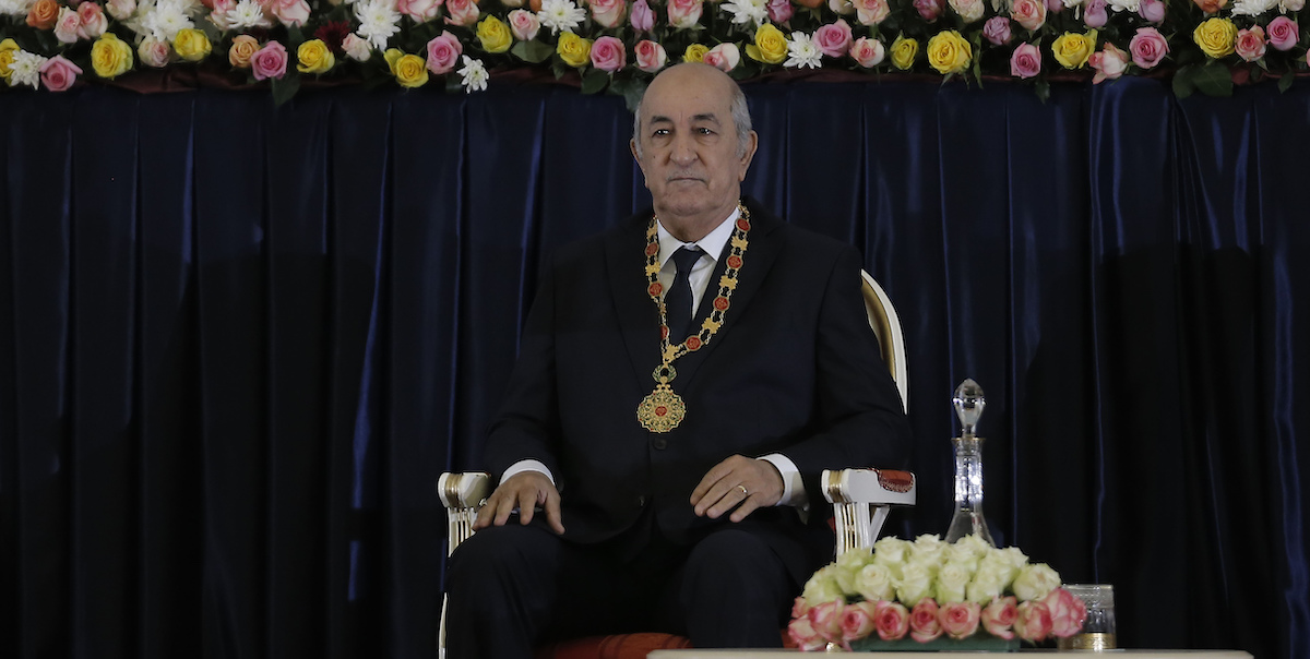 Il presidente dell'Algeria Abdelmadjid Tebboune, Algeri, 19 dicembre 2019 (AP Photo/Toufik Doudou)