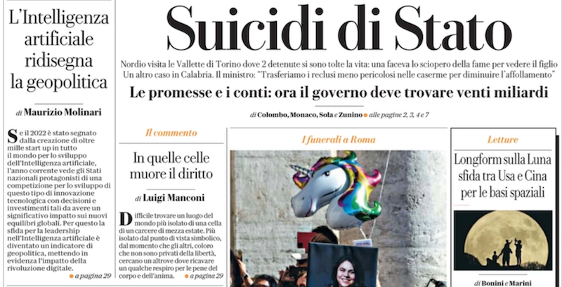 Le prime pagine di domenica 13 agosto 2023