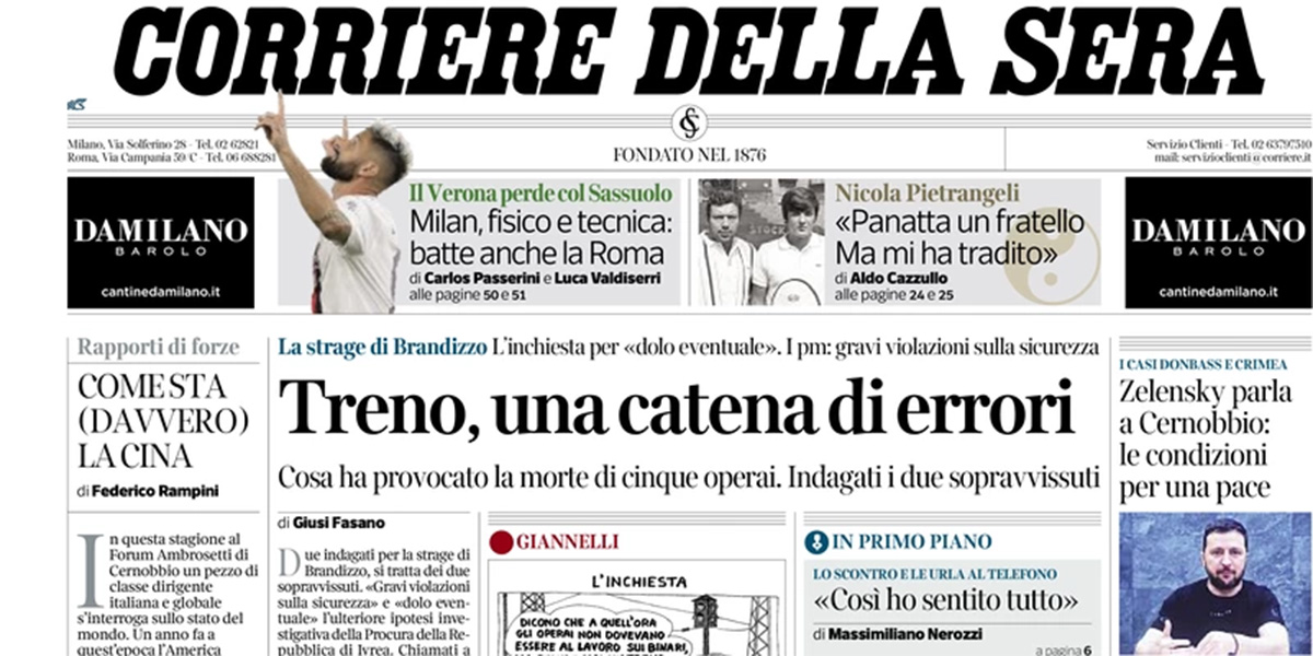 Le prime pagine di sabato 2 settembre 2023