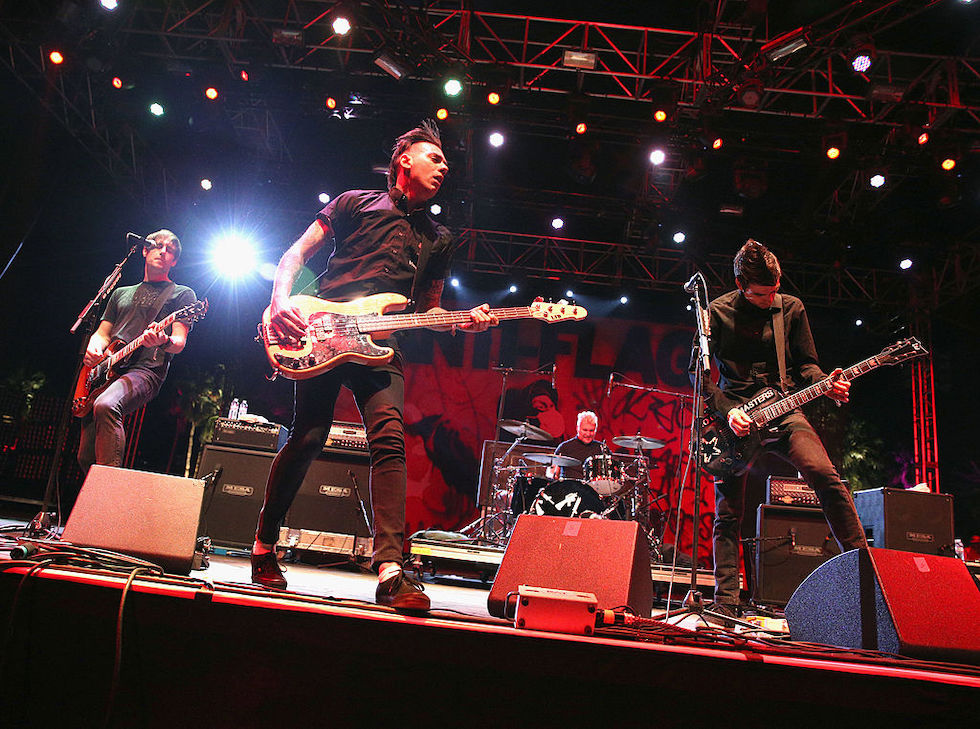 Gli Anti-Flag durante il loro concerto al Coachella festival l'11 aprile del 2014