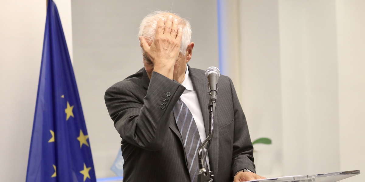 Josep Borrell durante una conferenza stampa a New York, il 18 settembre 2023