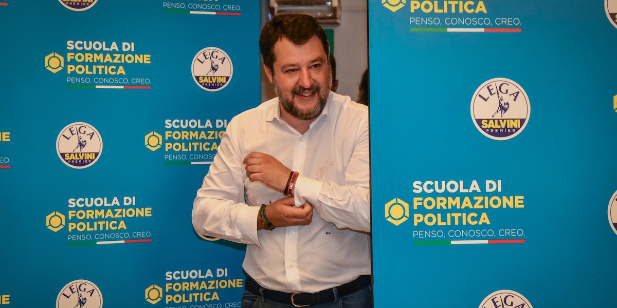 Una foto di Salvini all'ultima edizione della “Scuola di formazione politica” della Lega (dal gruppo Facebook della scuola)