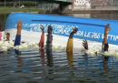 L’installazione alla Darsena di Milano per ricordare il naufragio a Lampedusa del 2013