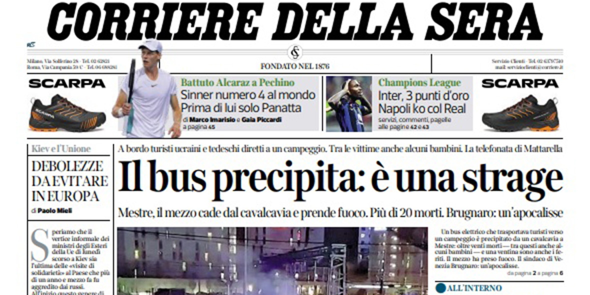 Le prime pagine di mercoledì 4 ottobre 2023