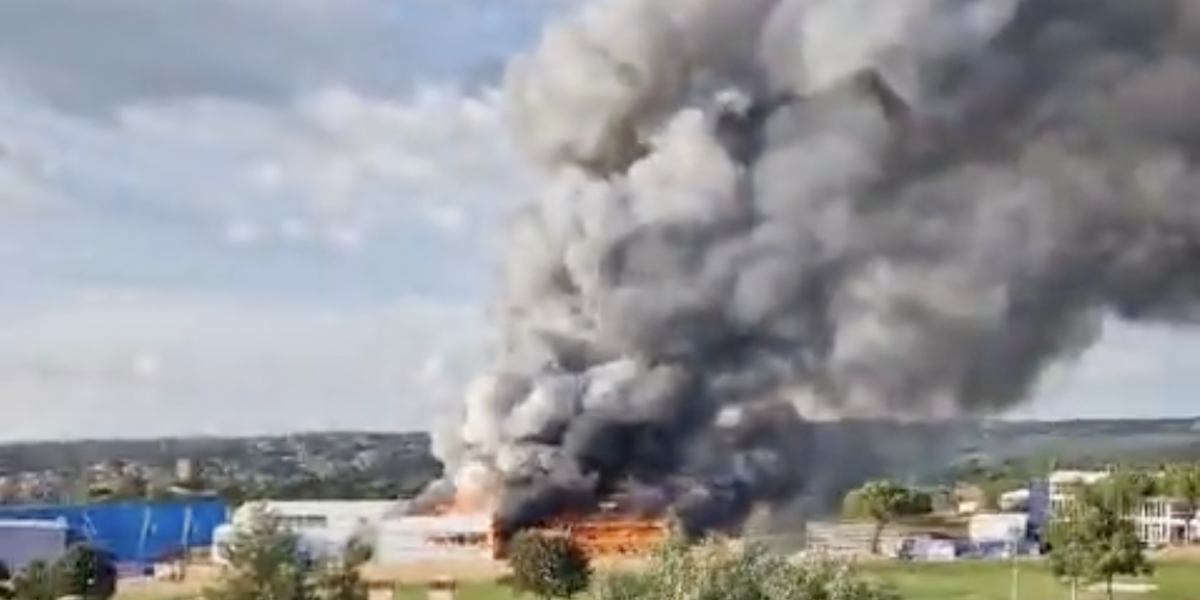 L'incendio a Guidonia Montecelio