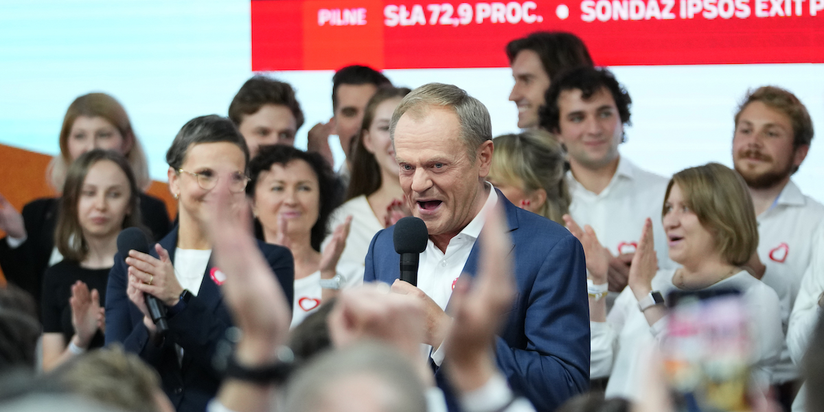 Il leader dell'opposizione Donald Tusk (AP Photo/Petr David Josek)