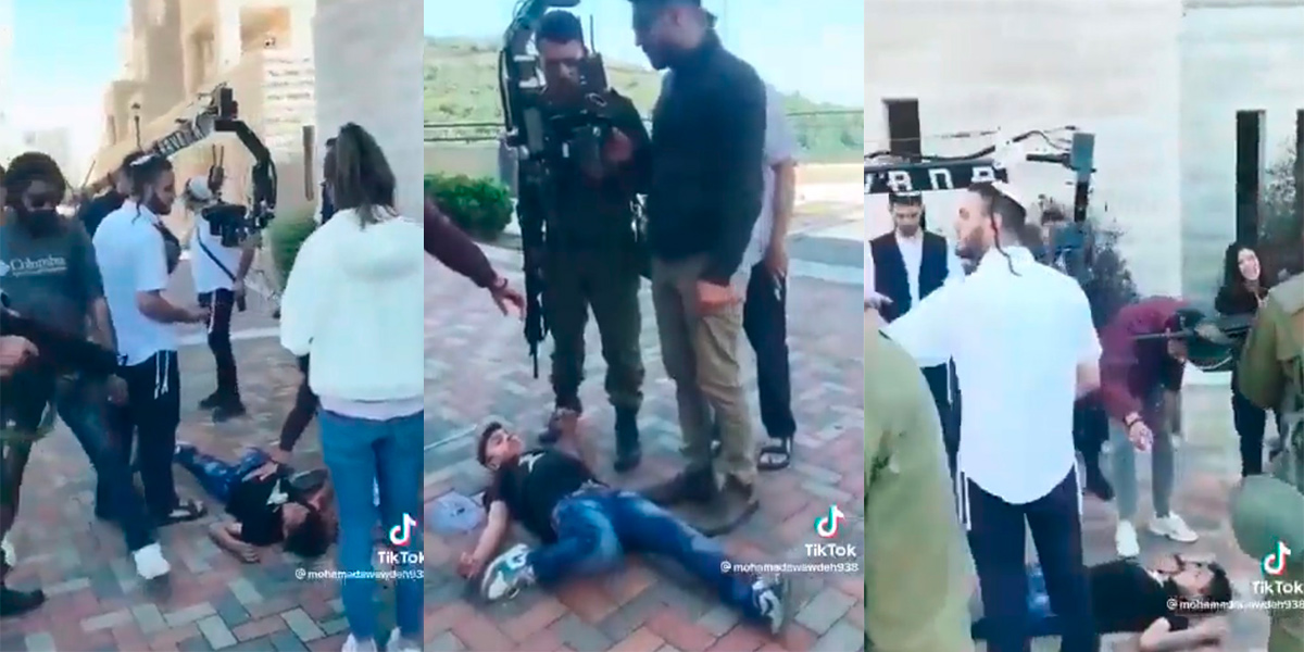 Immagini delle riprese di un documentario spacciate sui social network come una messa in scena da parte di Israele su un attacco di Hamas